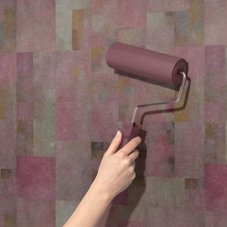 Blush Geometry | Pink Abstract Grid Distressed Wallpaper Wallpaper Sckribbles