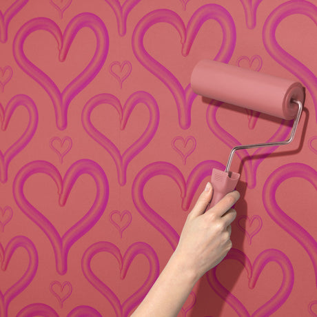 Heartburst | Cute Pink Love Heart Bubble Wallpaper Wallpaper Sckribbles