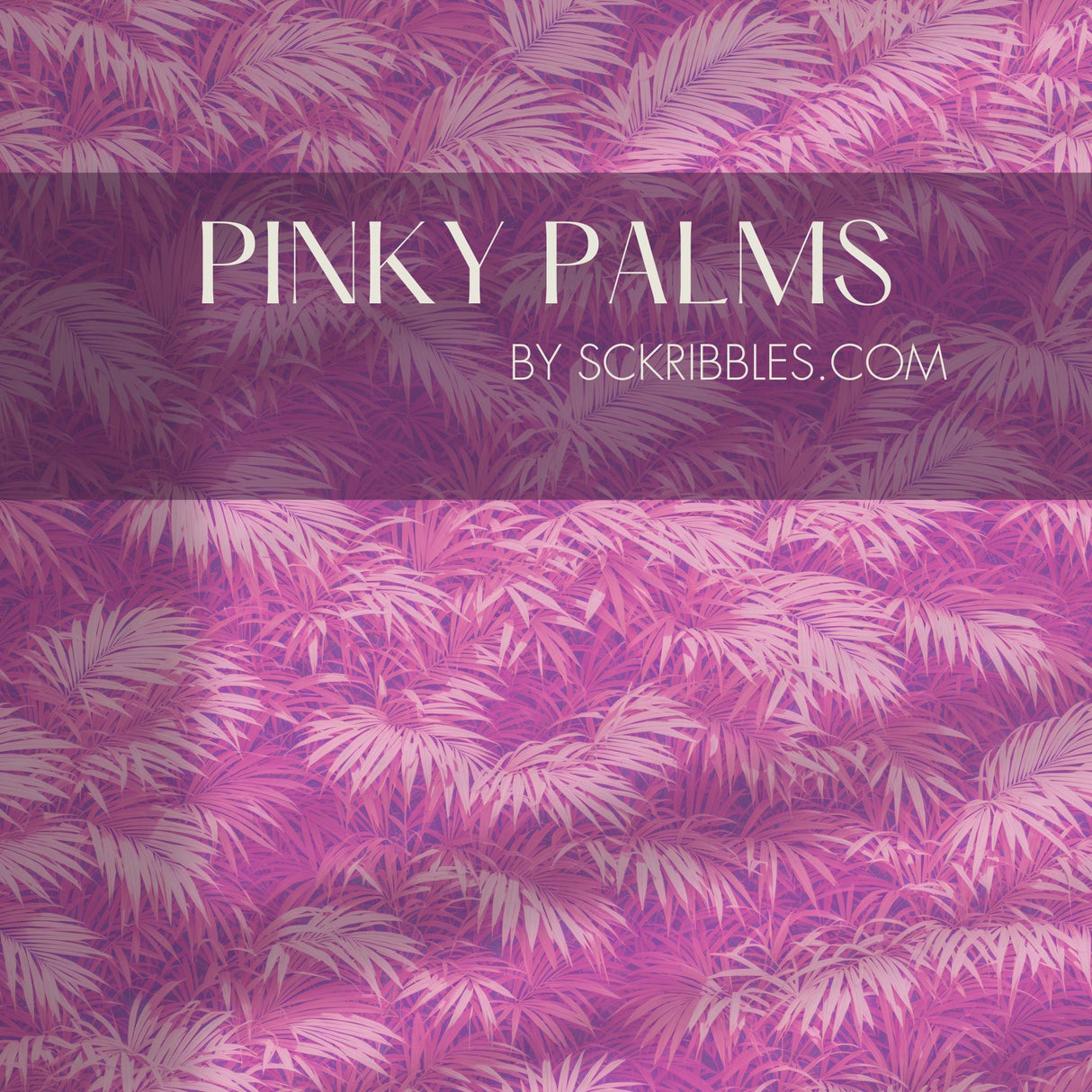 Pinky Palms | Bright Pink Tropical Palm Leaves Wallpaper Wallpaper Sckribbles