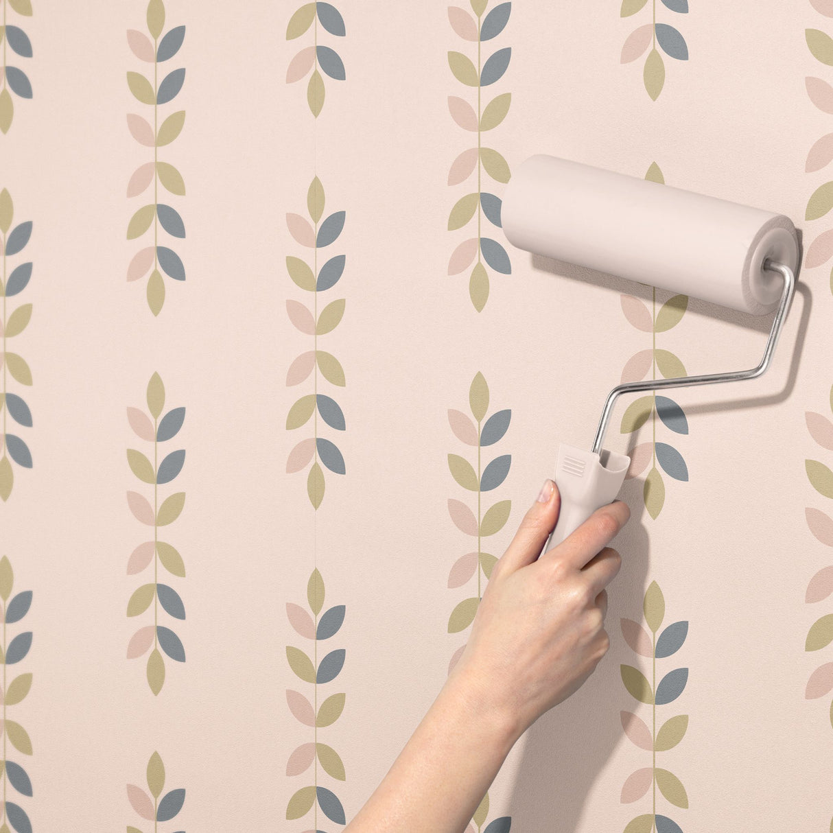 Whisperleaf | Boho Scandinavian Feminine Leaves Modern Wallpaper Wallpaper Sckribbles
