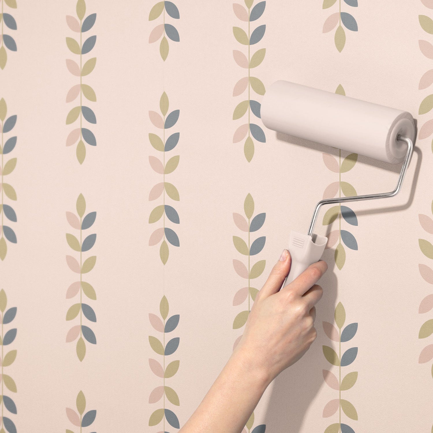Whisperleaf | Boho Scandinavian Feminine Leaves Modern Wallpaper Wallpaper Sckribbles