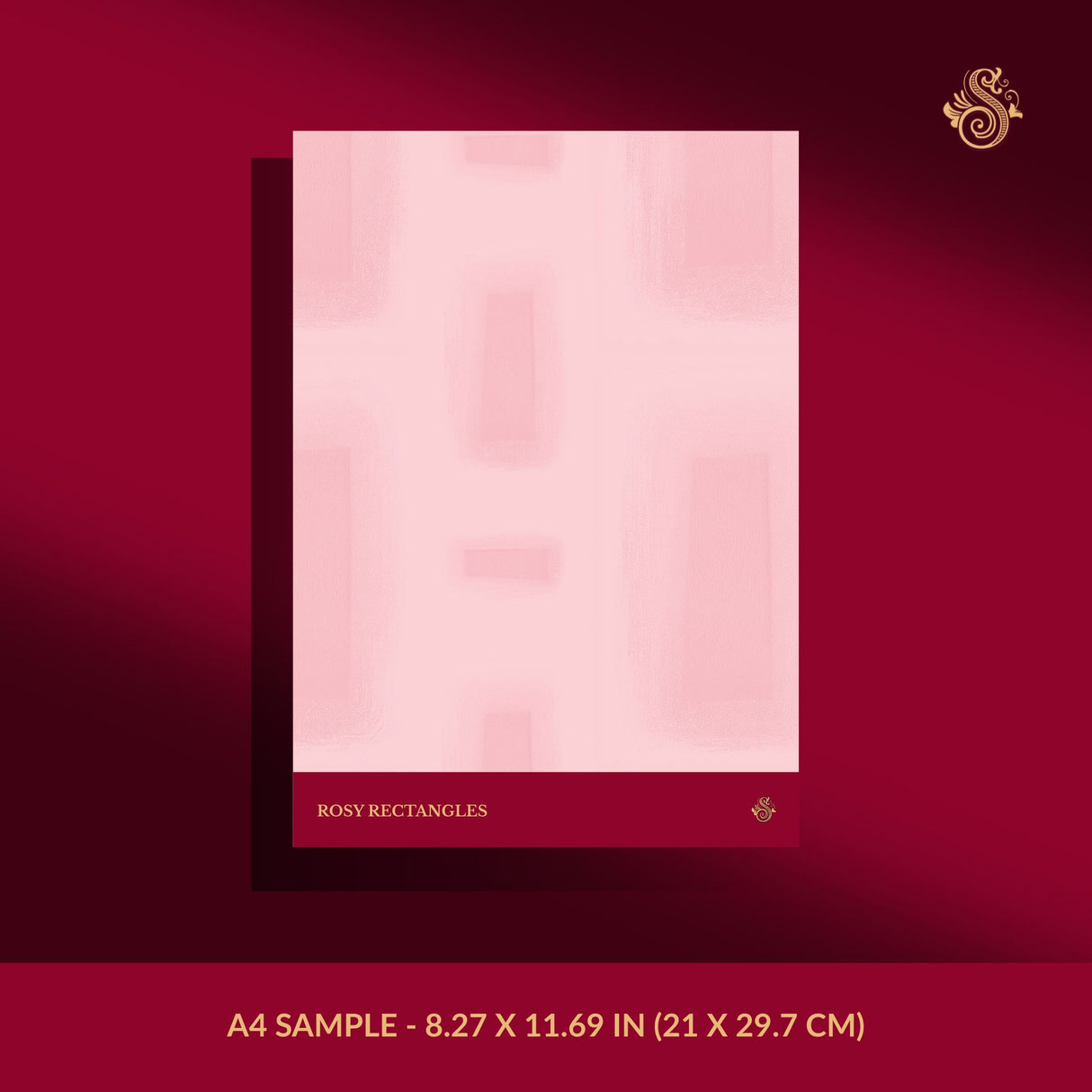 Geo Drift | Contemporary Abstract Geometrical Brick Shapes Wallpaper Wallpaper Sckribbles Signature - Premium Non-Woven A4 Sample - 8.27 × 11.69 in (21 × 29.7 cm) Rosy Rectangles