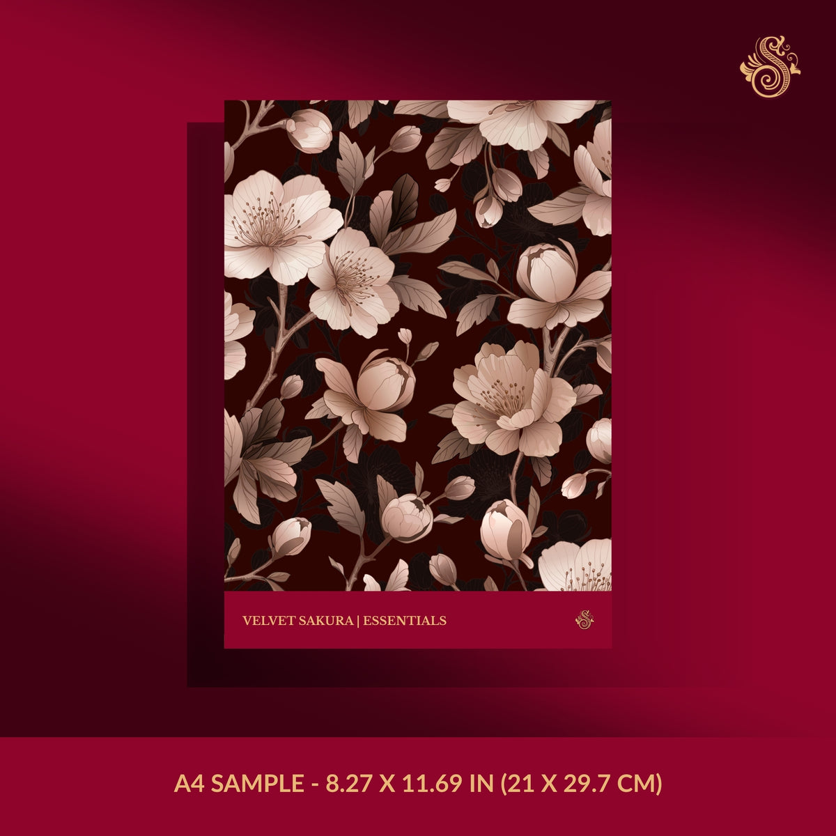 Pink and dark red cherry blossom wallpaper sample.