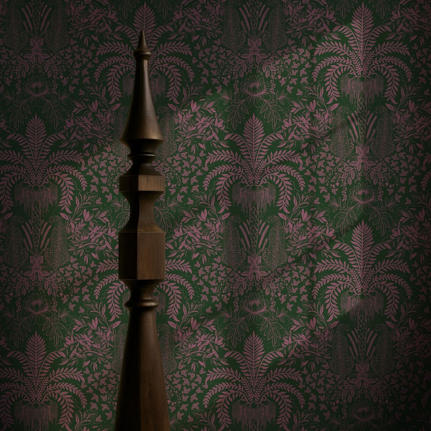 Leopard's Lair | Tropical Palm Tree Jungle Wallpaper Wallpaper Sckribbles