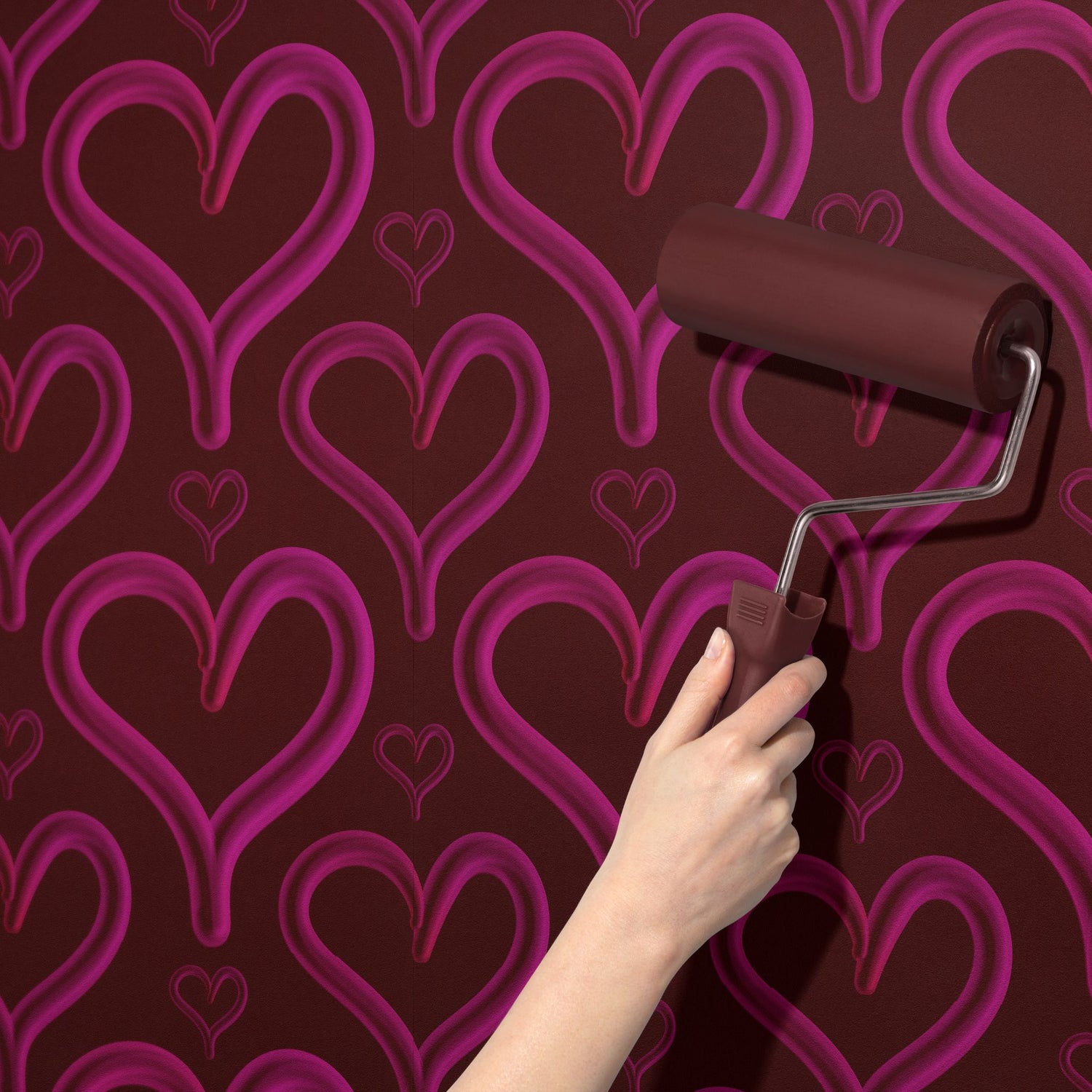Heartburst | Cute Pink Love Heart Bubble Wallpaper Wallpaper Sckribbles