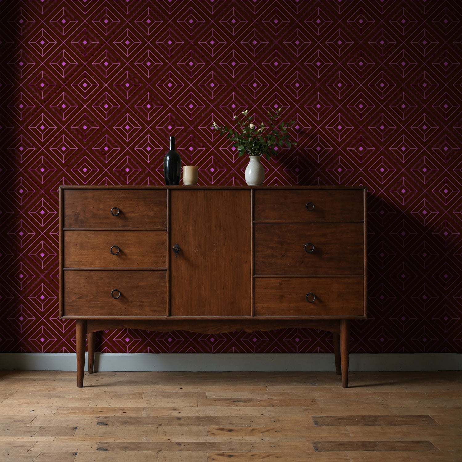 Square Affair | Glamorous & Bold Luxury Art Deco Wallpaper Wallpaper Sckribbles