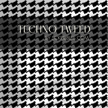 Techno Tweed | Classic Timeless Geometrical Pixelated Houndstooth Wallpaper Wallpaper Sckribbles