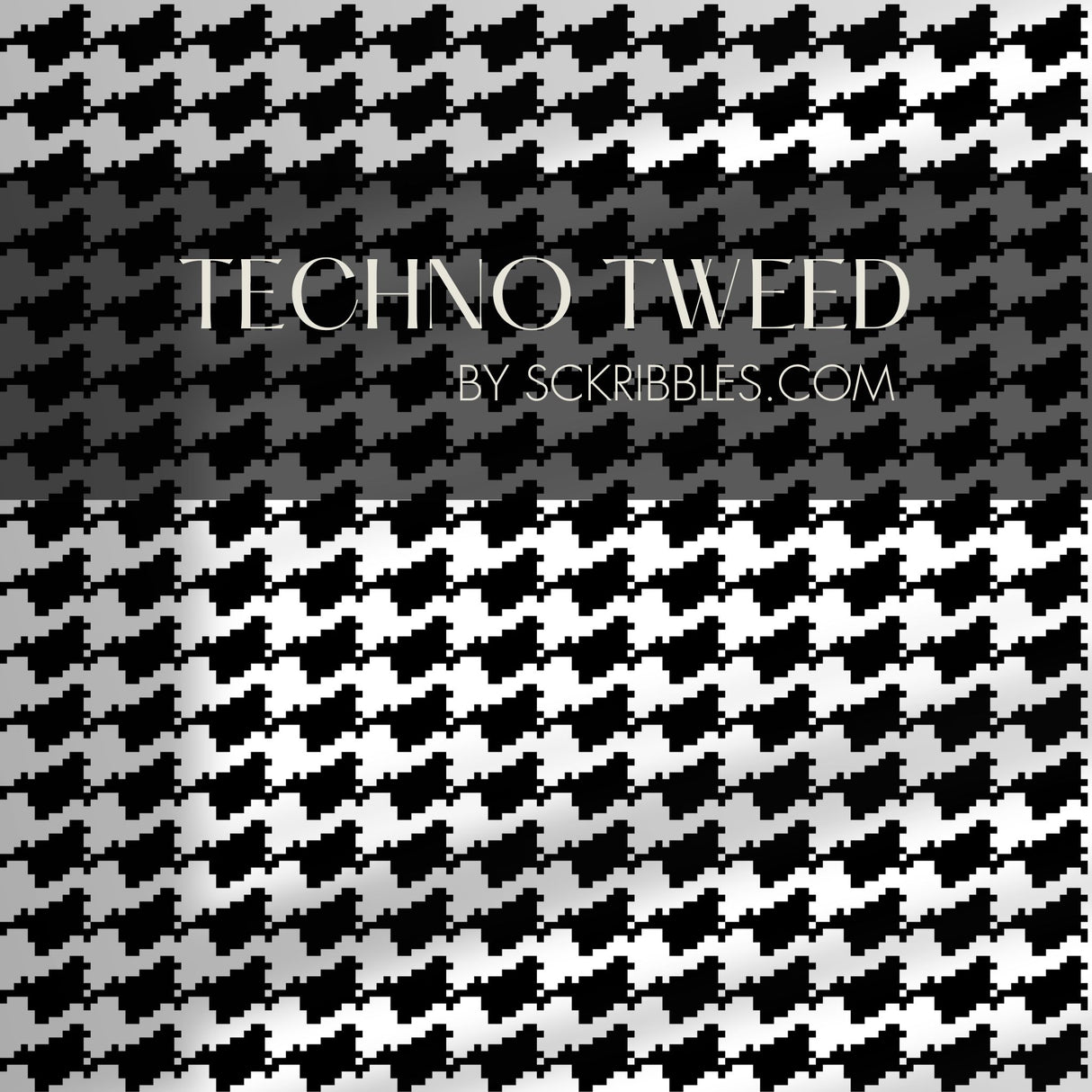 Techno Tweed | Classic Timeless Geometrical Pixelated Houndstooth Wallpaper Wallpaper Sckribbles