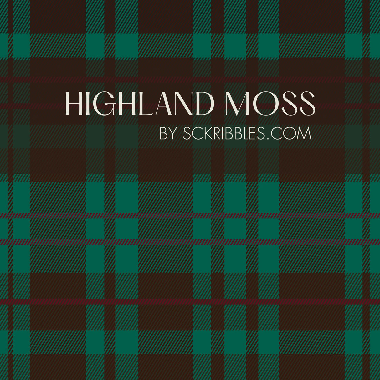 Highland Moss | Traditional Green, Brown, & Red Plaid Wallpaper Wallpaper Sckribbles