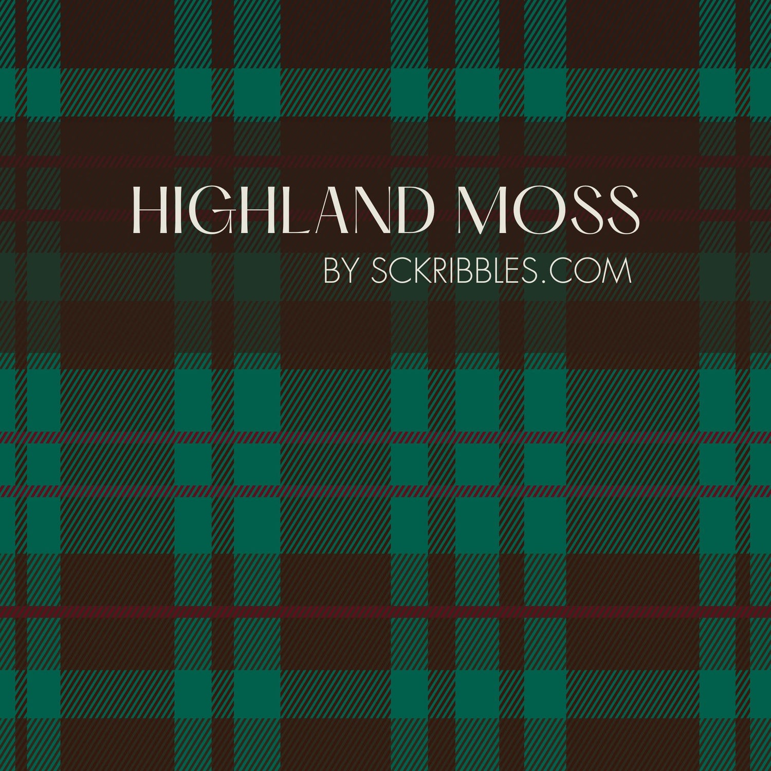 Highland Moss | Traditional Green, Brown, & Red Plaid Wallpaper Wallpaper Sckribbles