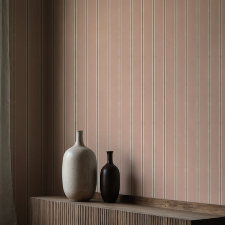Pretty Trail | Sweet Feminine Pink Spotty Vertical Striped Wallpaper Wallpaper Sckribbles