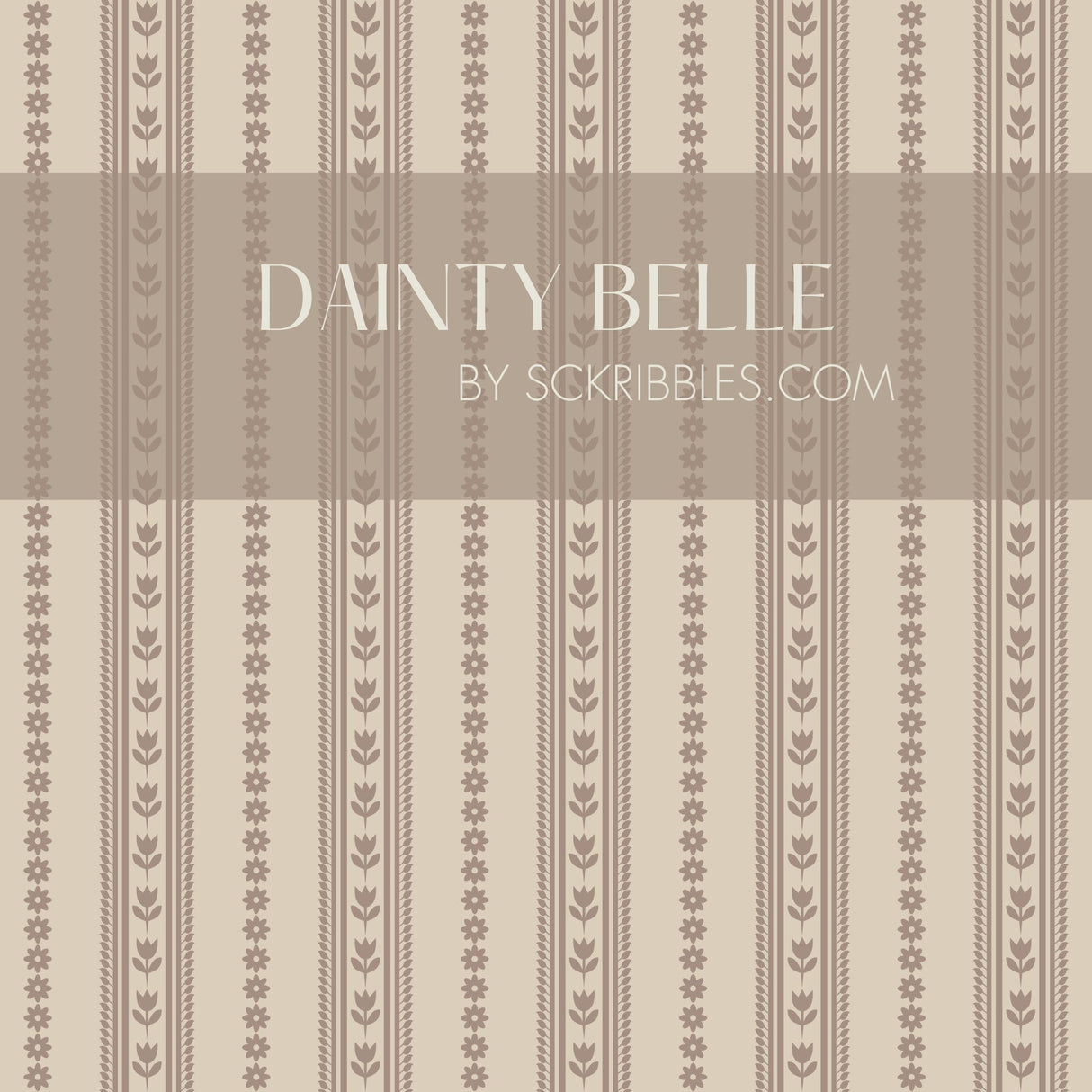 Dainty Belle | Feminine Neutral Striped Wallpaper Wallpaper Sckribbles