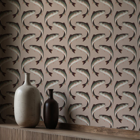 Something Fishy | Unique & Cool Quirky Vintage Fish Wallpaper Wallpaper Sckribbles