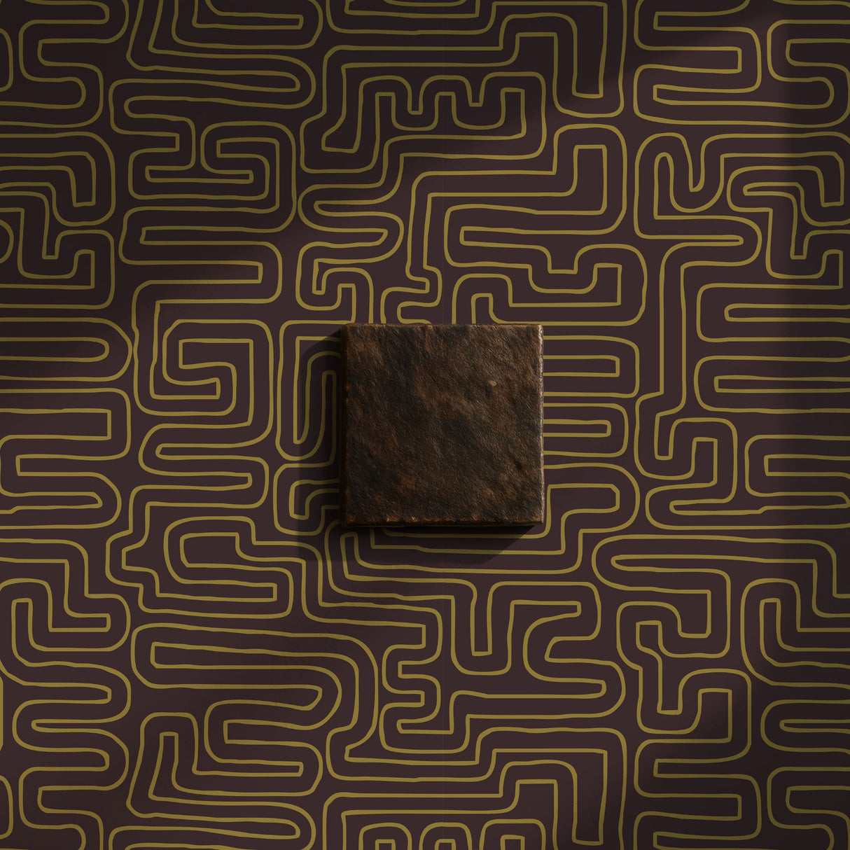 Le Labyrinthe | Moody Maze Squiggly Lines Maximalist Wallpaper Wallpaper Sckribbles