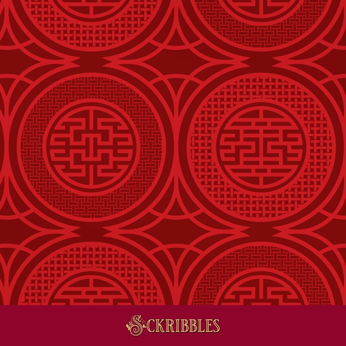 Red Asian wallpaper.