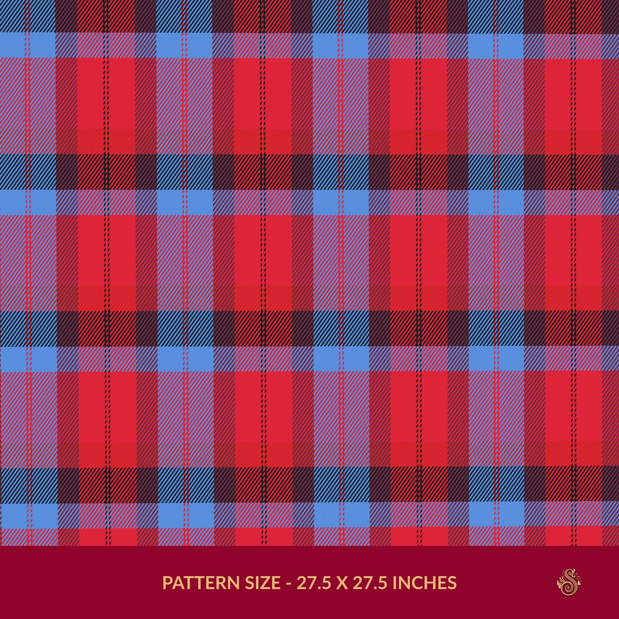 Fireside Tartan | Bright Bold Red & Blue Plaid Wallpaper Wallpaper Sckribbles Signature - Premium Non-Woven Roll - 27.5 in x 32.8 ft (70 cm × 10 m)