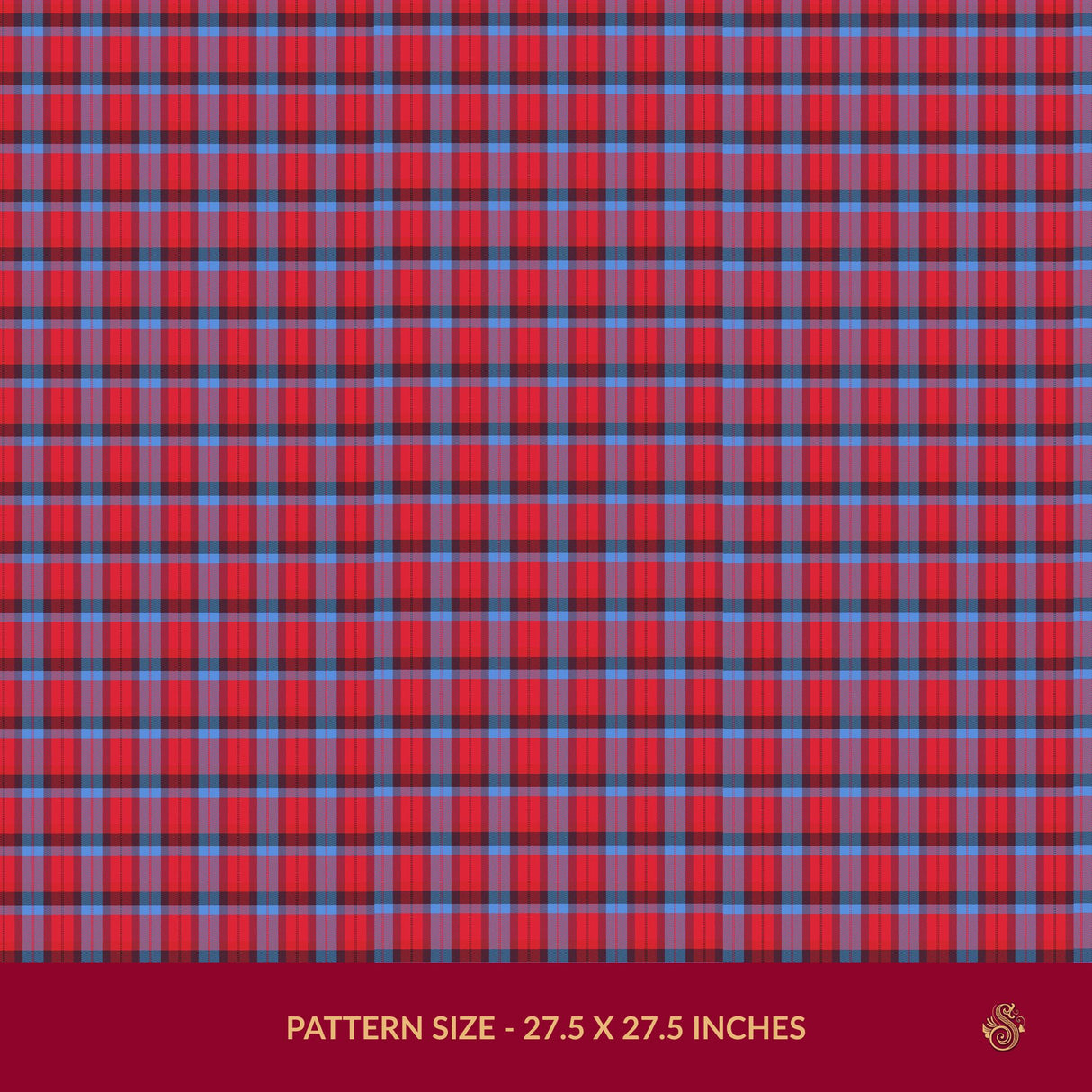 Fireside Tartan | Bright Bold Red & Blue Plaid Wallpaper Wallpaper Sckribbles
