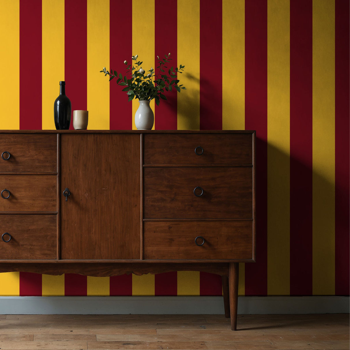 Circus Stripes | Bold Bright Colorful Vertical Striped Wallpaper Wallpaper Sckribbles