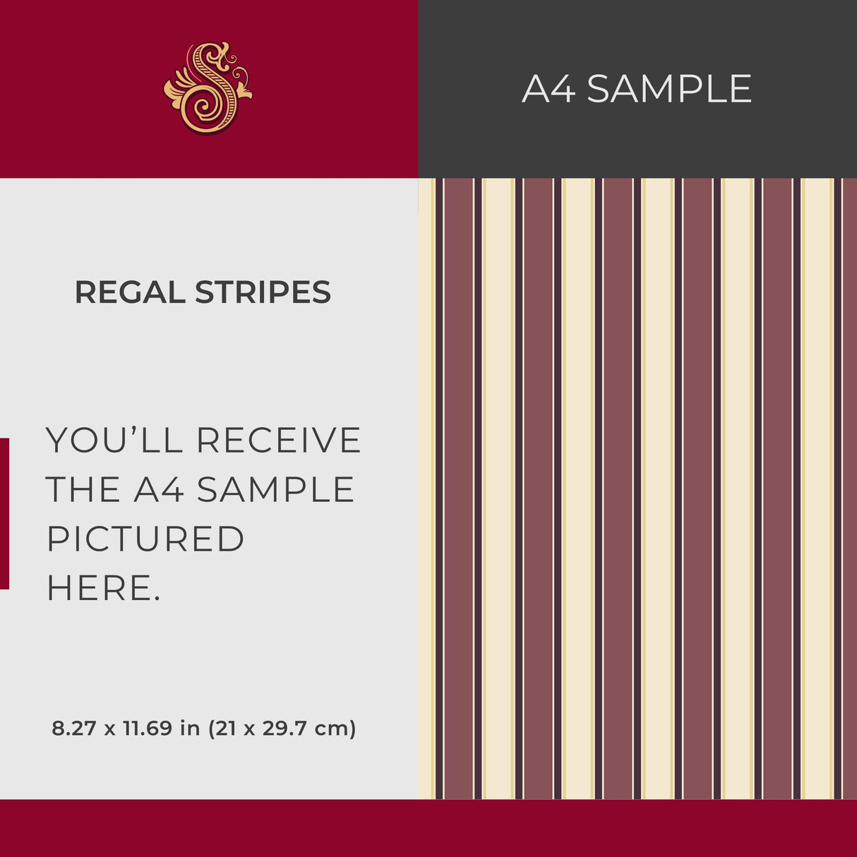 Regal Stripes | Sophisticated Classic Mauve & Cream Striped Wallpaper