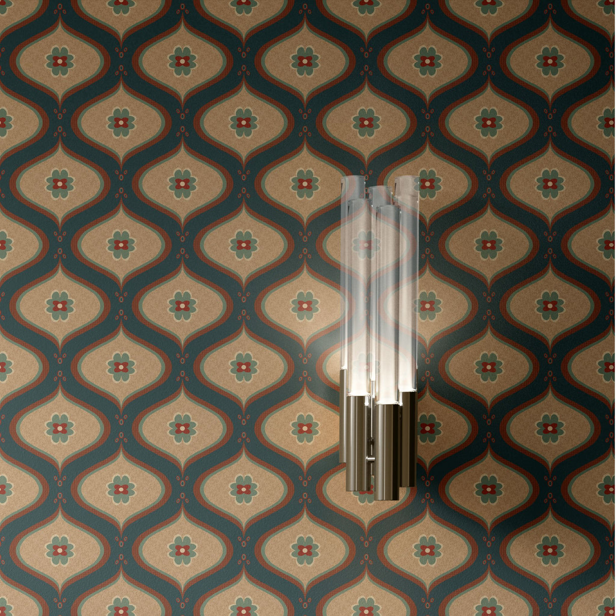 Retro Deco | Cute Vintage Retro Patterned Wallpaper Wallpaper Sckribbles