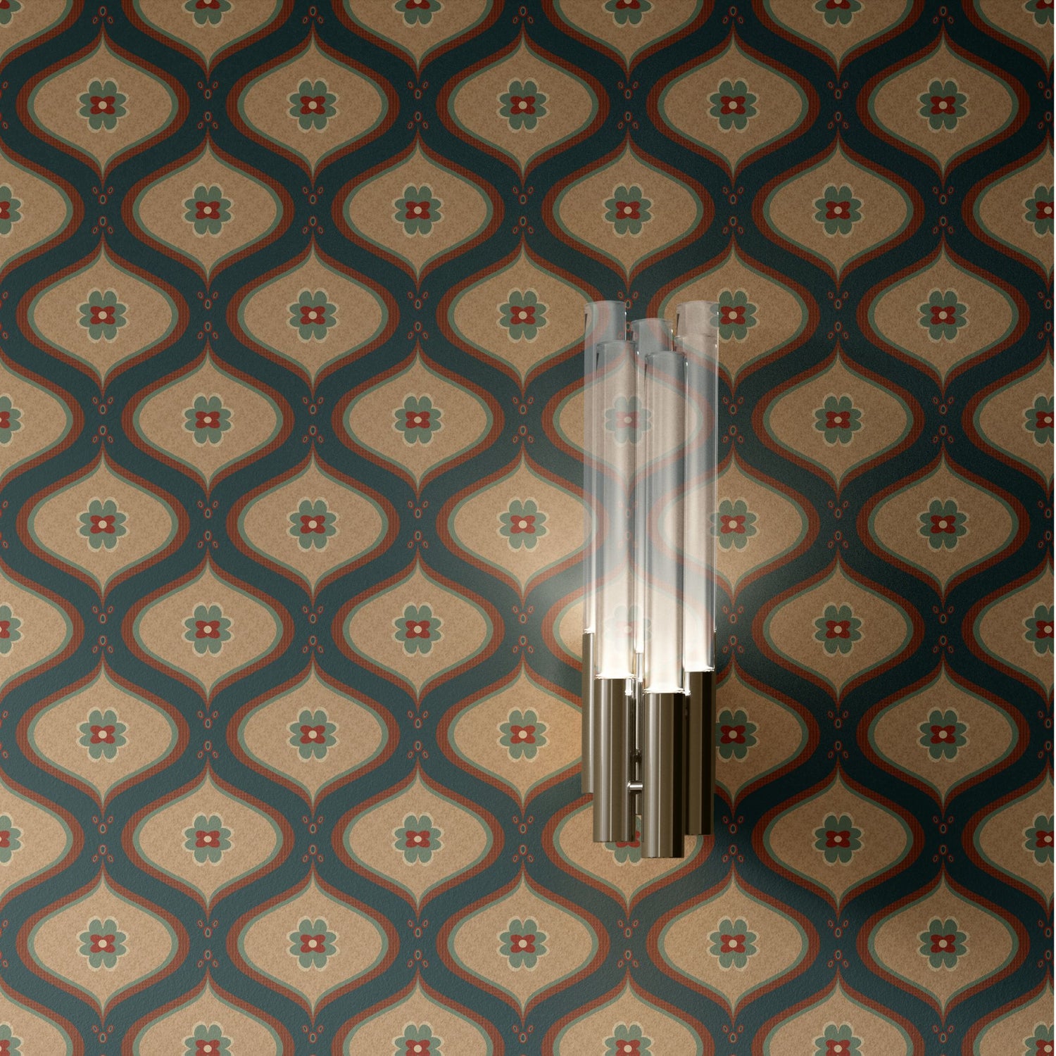 Retro Deco | Cute Vintage Retro Patterned Wallpaper Wallpaper Sckribbles