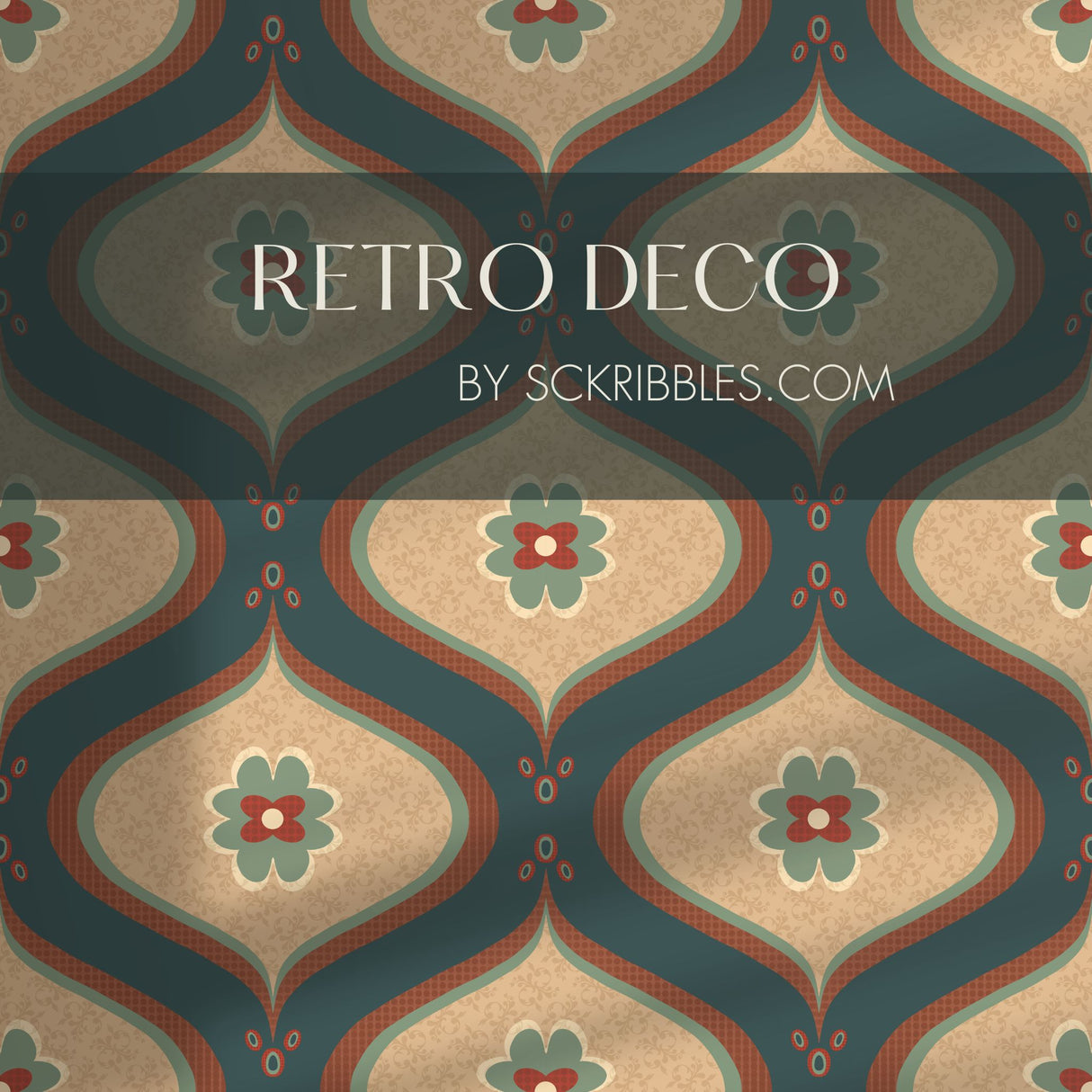 Retro Deco | Cute Vintage Retro Patterned Wallpaper Wallpaper Sckribbles