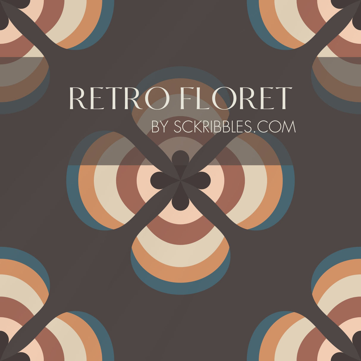 Retro Floret | Cool Vintage Retro Floral Wallpaper Wallpaper Sckribbles