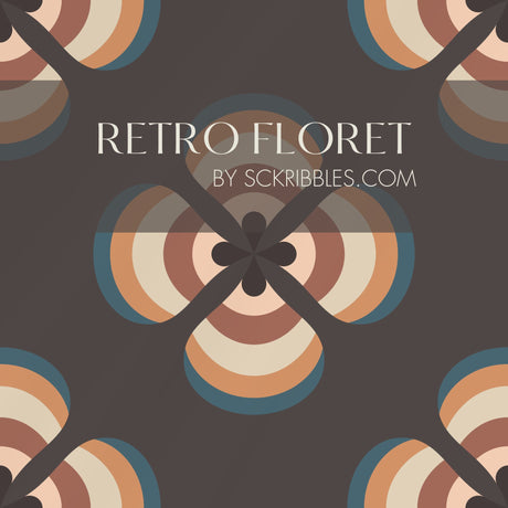 Retro Floret | Cool Vintage Retro Floral Wallpaper Wallpaper Sckribbles