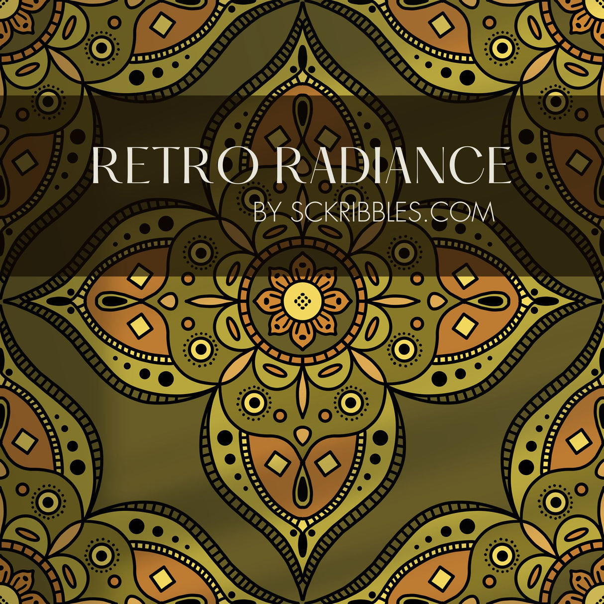 Retro Radiance | Groovy Vintage Intricate Hippy Mandala Wallpaper Wallpaper Sckribbles