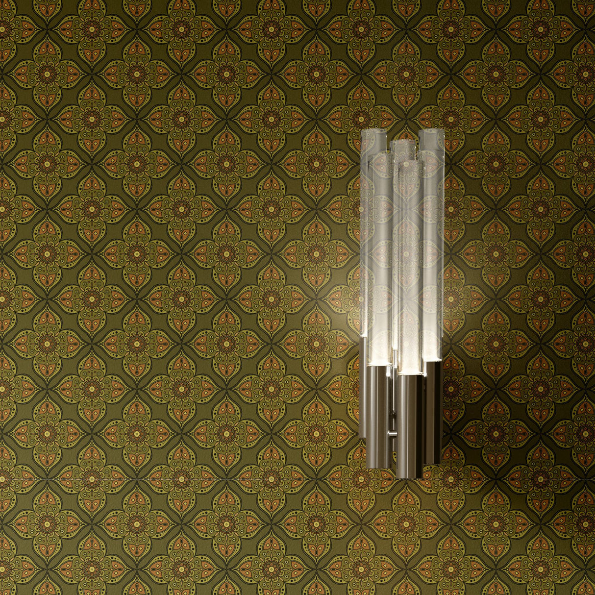 Retro Radiance | Groovy Vintage Intricate Hippy Mandala Wallpaper Wallpaper Sckribbles