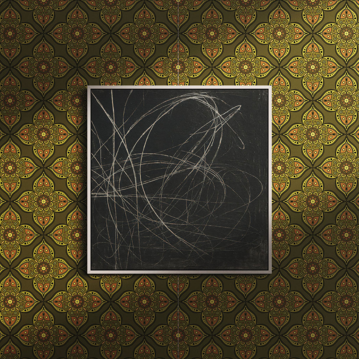 Retro Radiance | Groovy Vintage Intricate Hippy Mandala Wallpaper Wallpaper Sckribbles