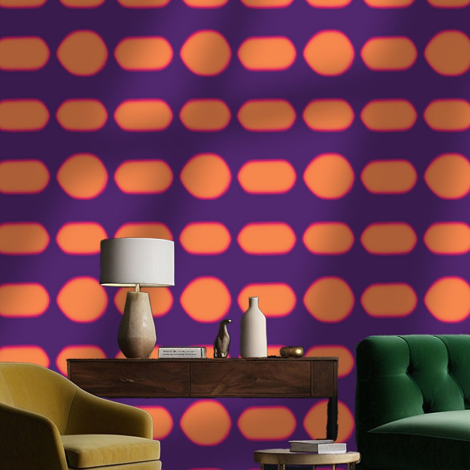 Vibrant Grooves | Bright Colorful Funky Retro Wallpaper Wallpaper Sckribbles