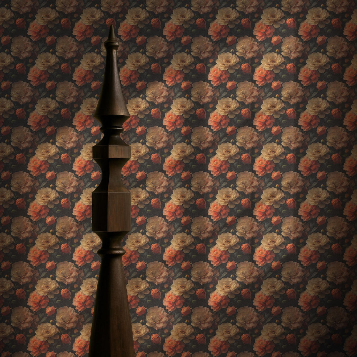 Pretty Petals | Moody Dramatic Large Floral Rose Wallpaper Wallpaper Sckribbles