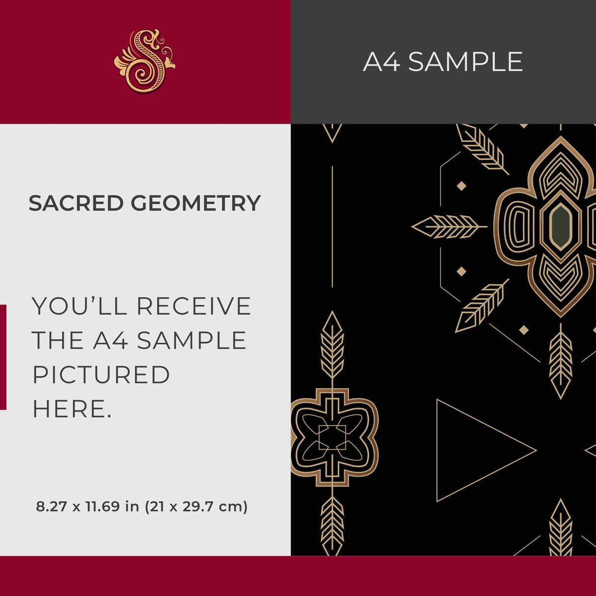 Sacred Geometry | Moody Black Glamorous Luxury Art Deco Wallpaper