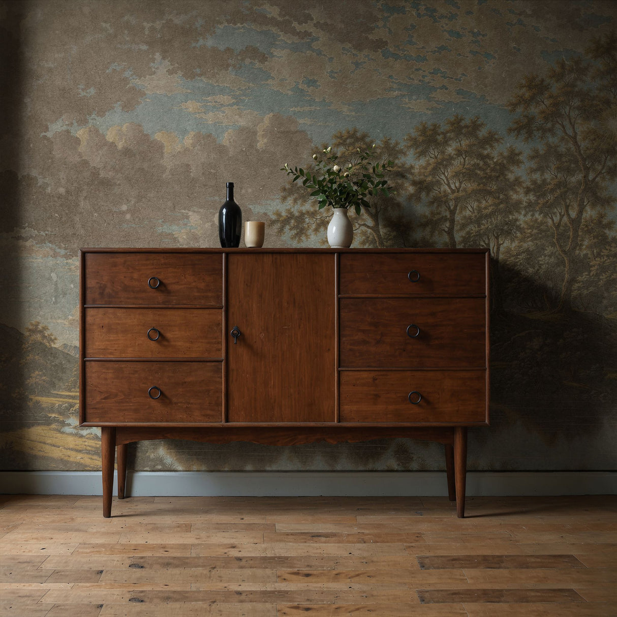 Vintage Vista | English Scenic Landscape Wallpaper Mural Wallpaper Mural Sckribbles
