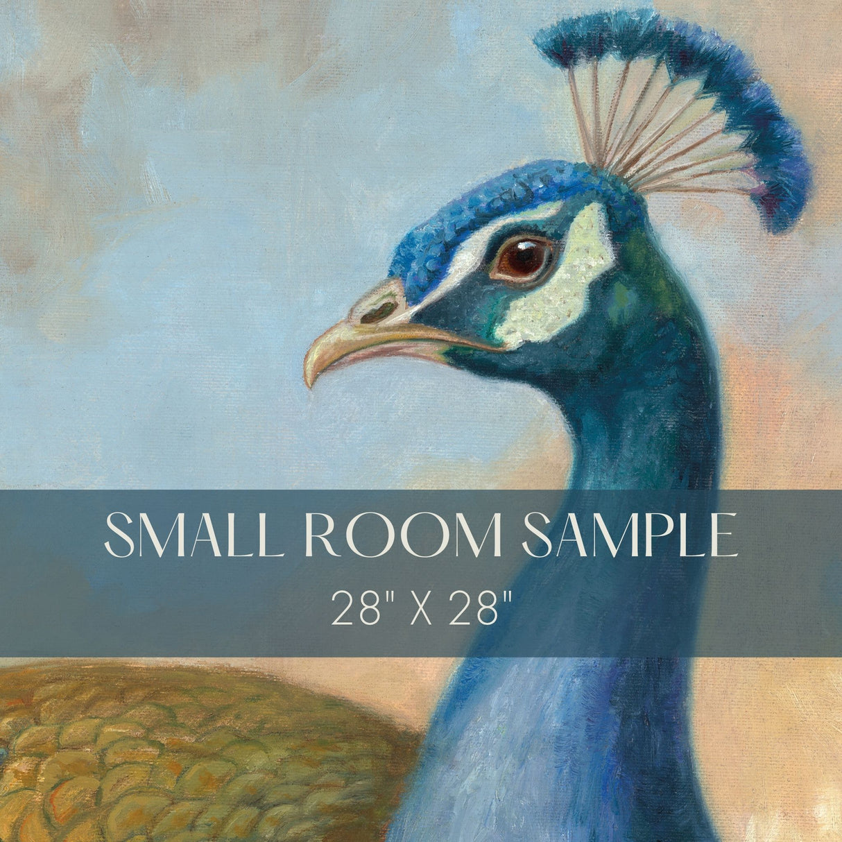 Grand Plumage | Scenic Peacock Vintage Landscape Wallpaper Mural Wallpaper Mural Sckribbles Traditional - (Non-Woven) Small Mural Sample - 28 x 28 inches (71 x 71 cm)