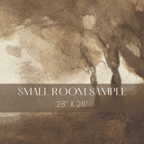 Landschap met bomen | Brown Trees Vintage Scenic Landscape Wallpaper Mural Wallpaper Mural Sckribbles