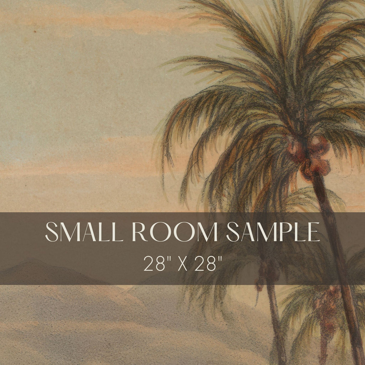 Two Figures | Vintage Scenic Coconut Trees Landscape Wallpaper Mural Wallpaper Mural Sckribbles