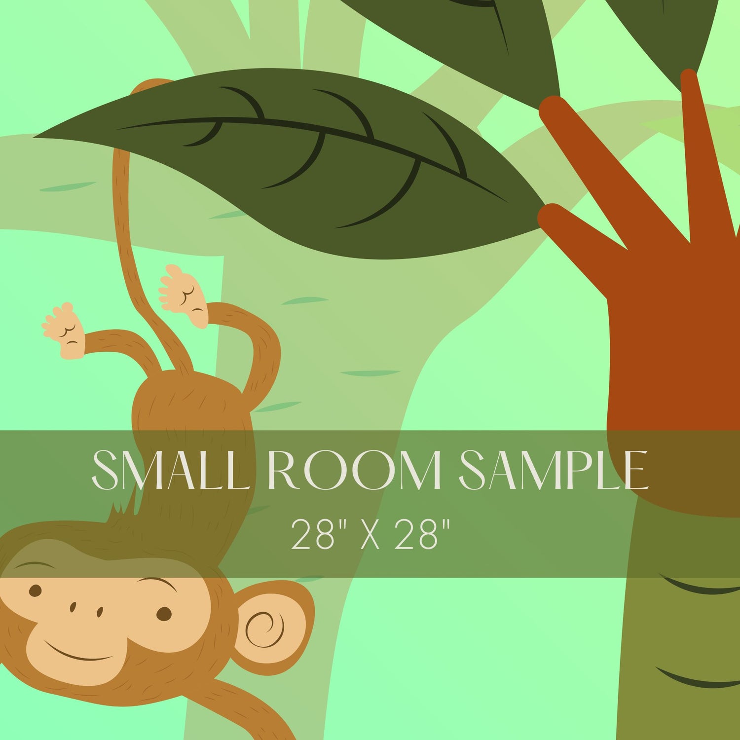 Paradise Pals | Bright Children's Tropical Monkey Wallpaper Mural Wallpaper Mural Sckribbles Traditional - (Non-Woven) Small Room Sample - 28'' x 28'' / 71 x 71 cm
