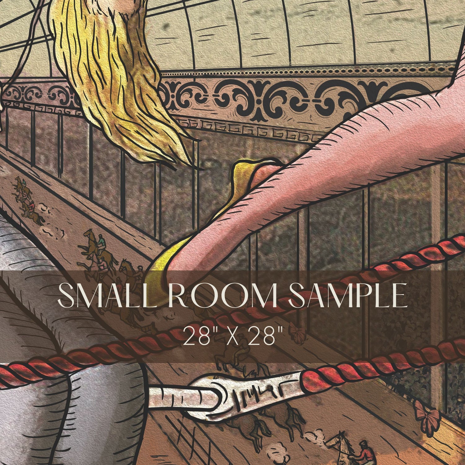 Vaulting Visions | Vintage Circus Acrobats Whimsical Wallpaper Mural Wallpaper Mural Sckribbles Traditional - (Non-Woven) Small Room Sample - 28'' x 28'' / 71 x 71 cm