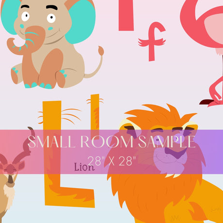 Jungle ABCs | Children's Animal Alphabet Educational Wallpaper Mural Wallpaper Mural Sckribbles Traditional - (Non-Woven) Small Room Sample - 28'' x 28'' / 71 x 71 cm