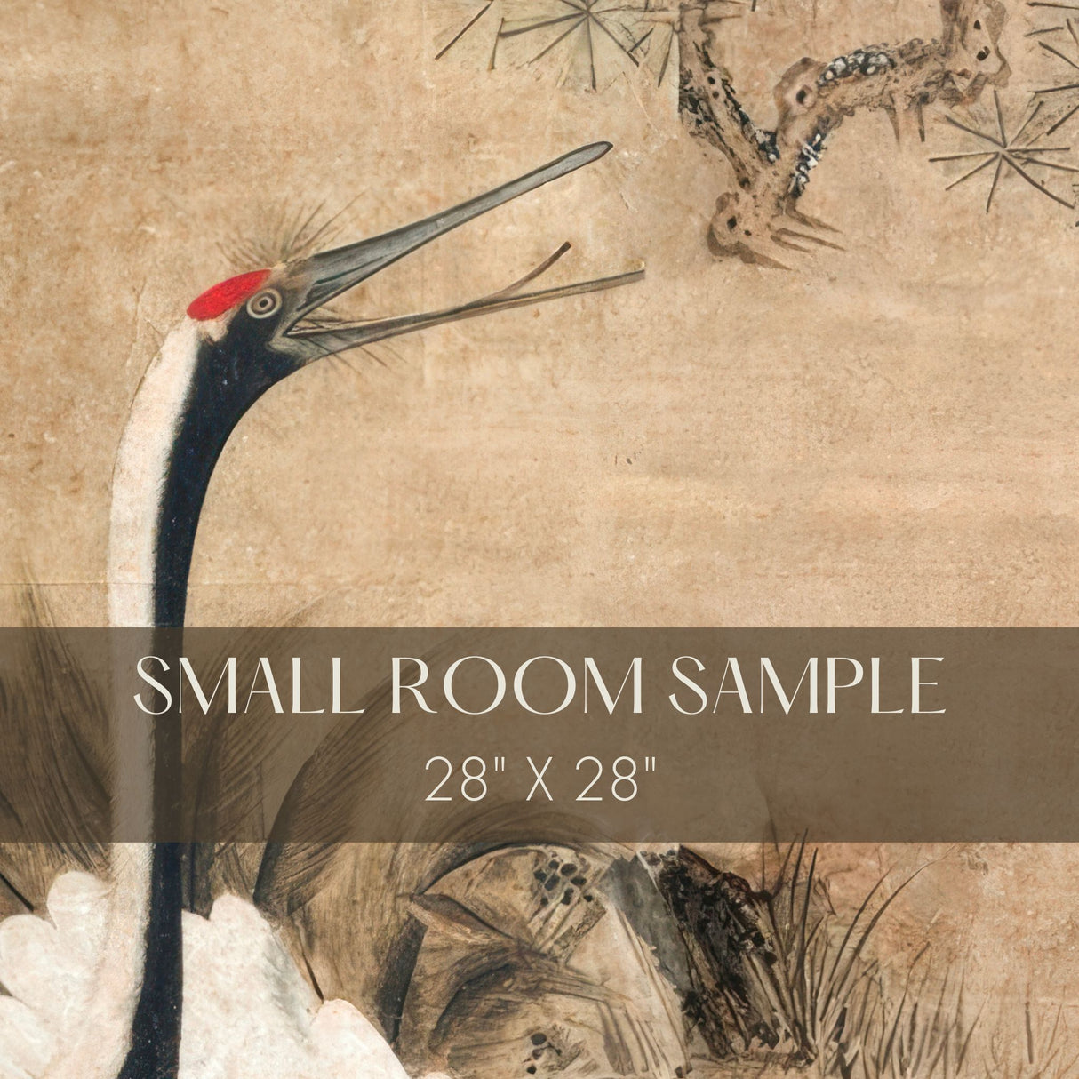 Gruidae Garden | Vintage Antique Japanese Cranes Wallpaper Mural Wallpaper Mural Sckribbles