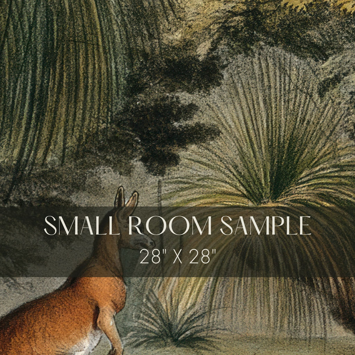 Australian Grass Trees | Vintage Scenic Kangaroos Landscape Wallpaper Mural Wallpaper Mural Sckribbles