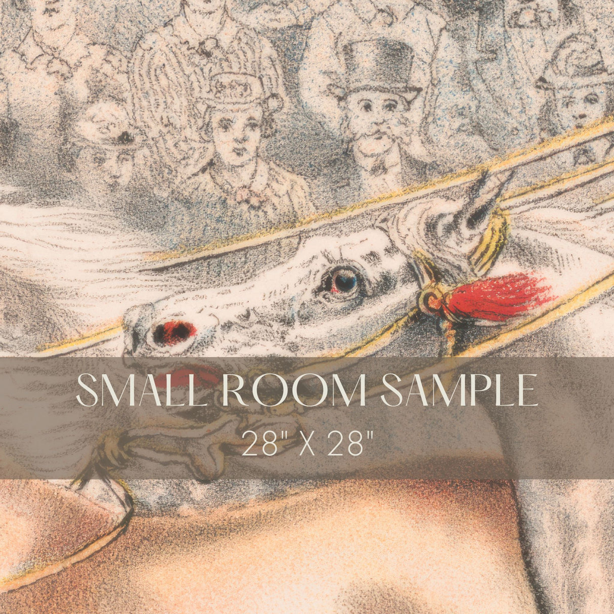 Acrobats & Stallions | Fun Vintage Circus Horses Wallpaper Mural Wallpaper Mural Sckribbles Traditional - (Non-Woven) Small Mural Sample - 28 x 28 inches (71 x 71 cm)