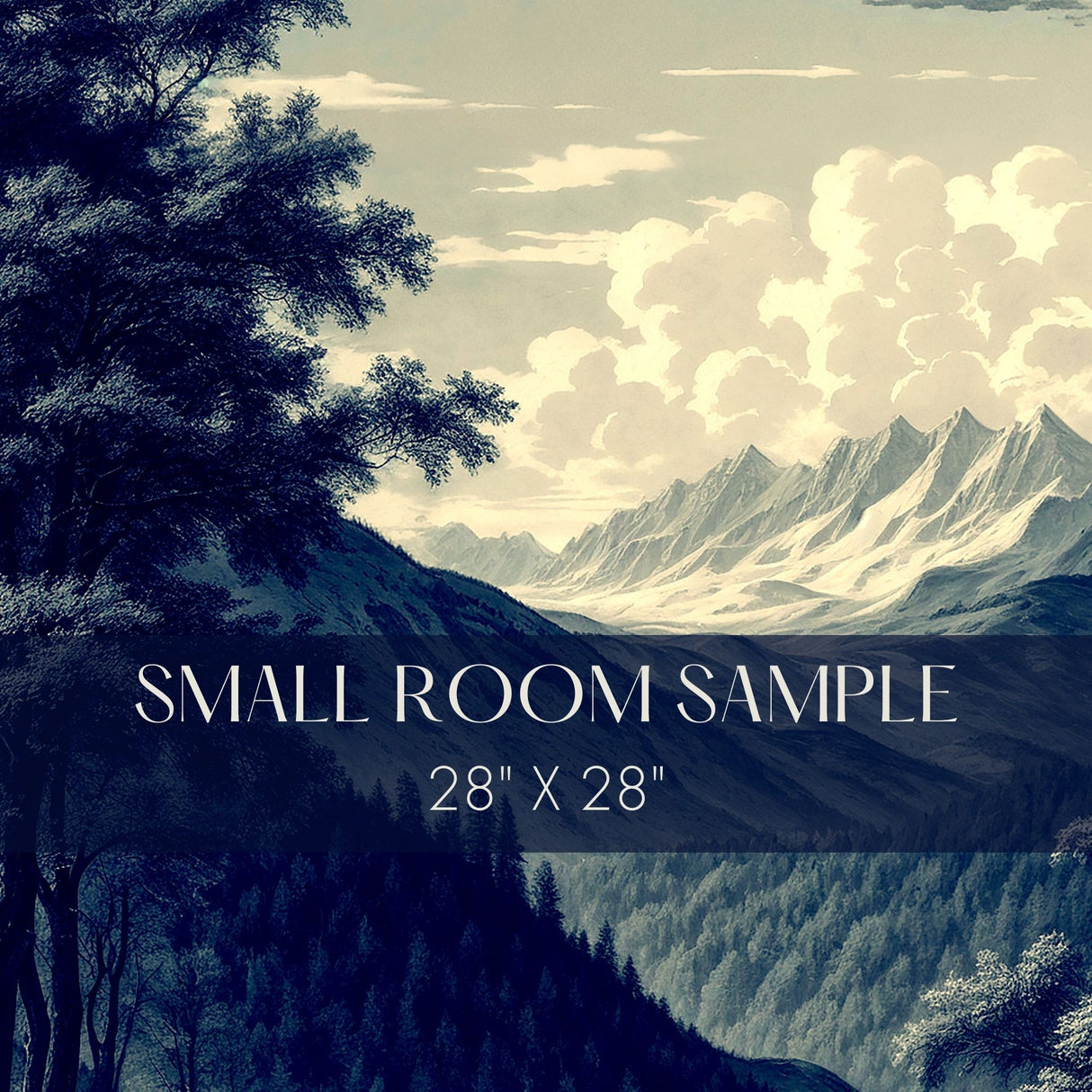Sapphire Valley | Blue Scenic Landscape Wallpaper Mural Wallpaper Mural Sckribbles