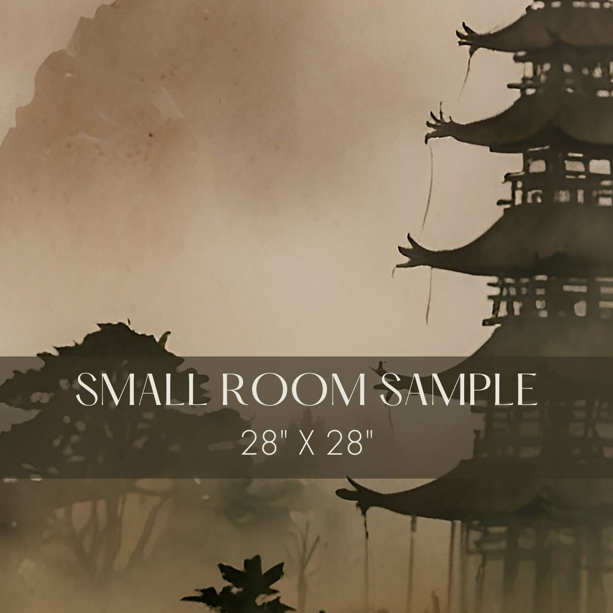 Hidden View | Asian Watercolor Landscape Scenic Wallpaper Mural Wallpaper Mural Sckribbles