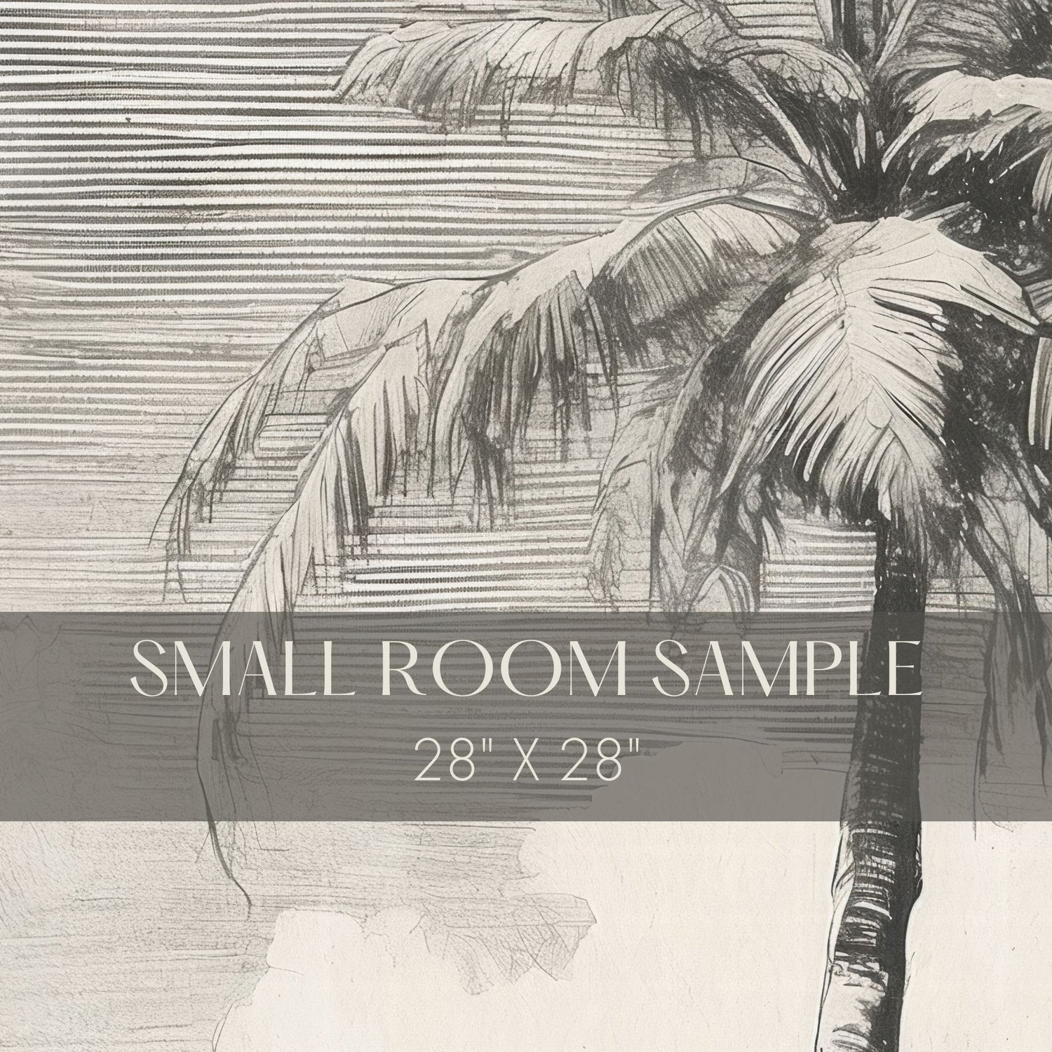 Monochrome Jungle | Gray Palm Trees Tropical Wallpaper Mural Wallpaper Mural Sckribbles
