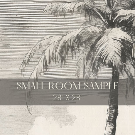 Monochrome Jungle | Gray Palm Trees Tropical Wallpaper Mural Wallpaper Mural Sckribbles