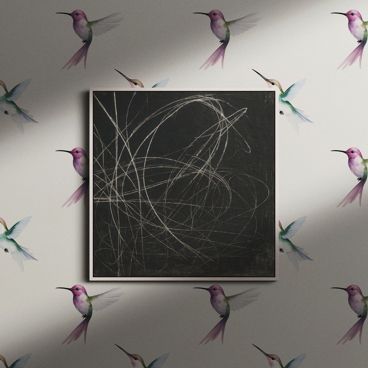 Dreamy Flight | Sweet Feminine Watercolor Hummingbird Wallpaper Wallpaper Sckribbles