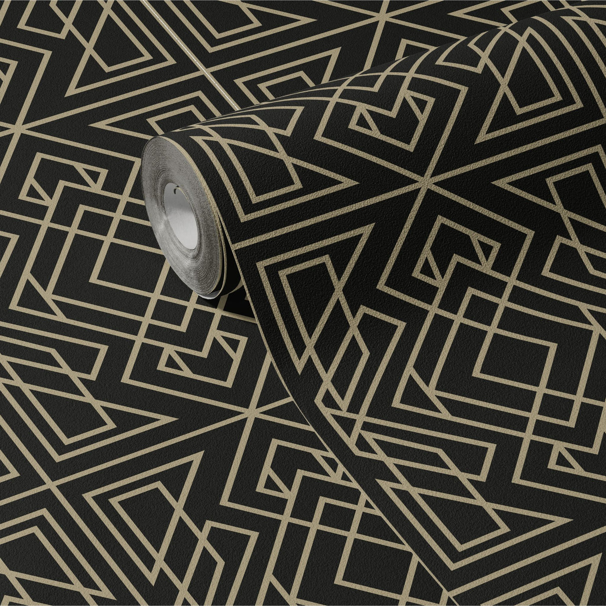 Crystalline Contours | Sophisticated Geometrical Luxury Art Deco Wallpaper Wallpaper Sckribbles